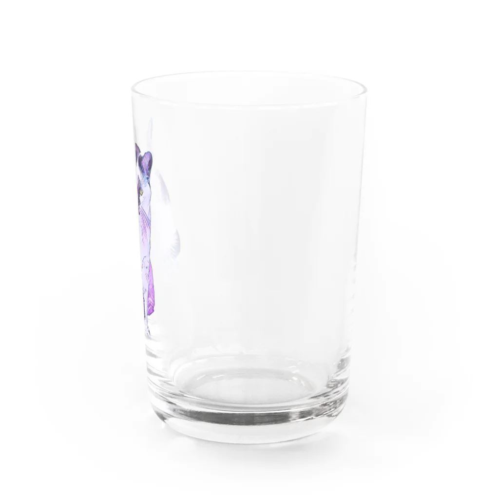 ねこまみれのアンニュイなネコ Water Glass :right