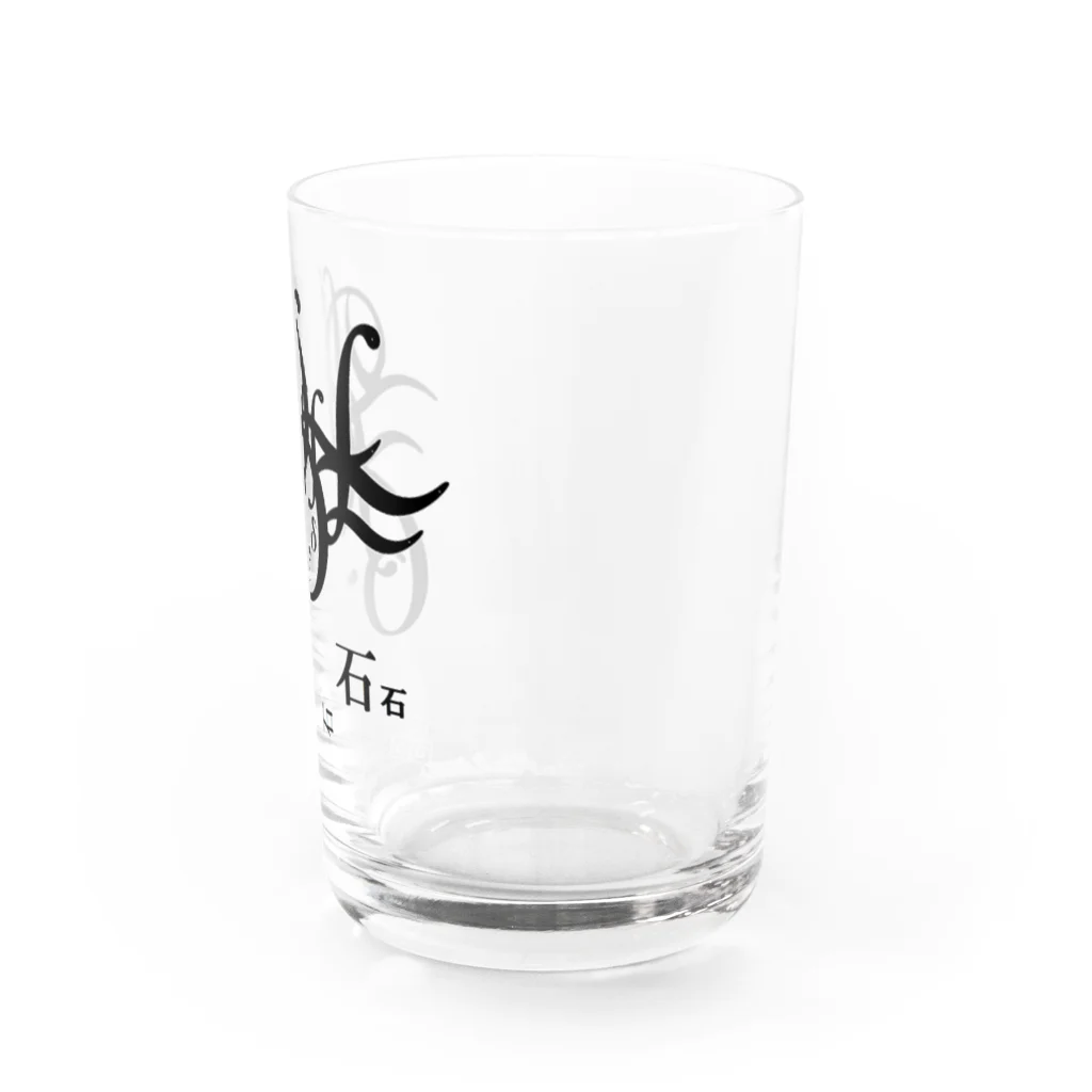 villonの文字メデューサ　モノクロ Water Glass :right