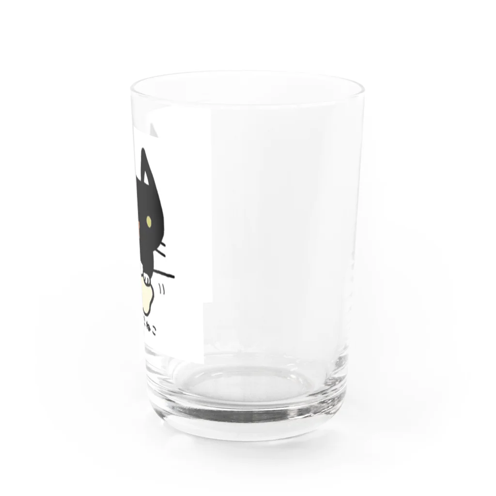 こねこねこねこのこねこねこねこ(黒) Water Glass :right