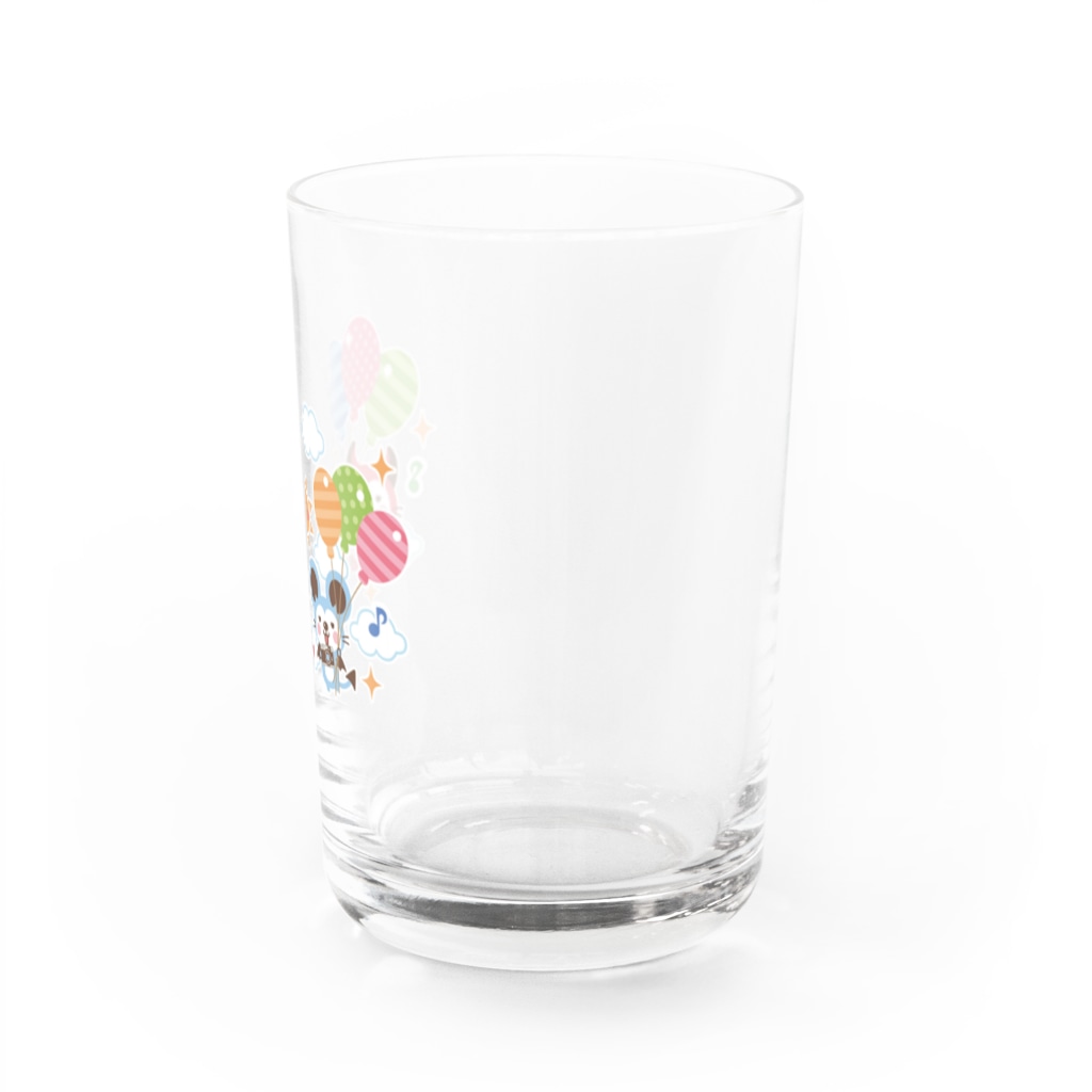 ミニマムユニヴァース@SUZURIのデビねこくんとデビねずちゃん グラス 風船 Water Glass :right