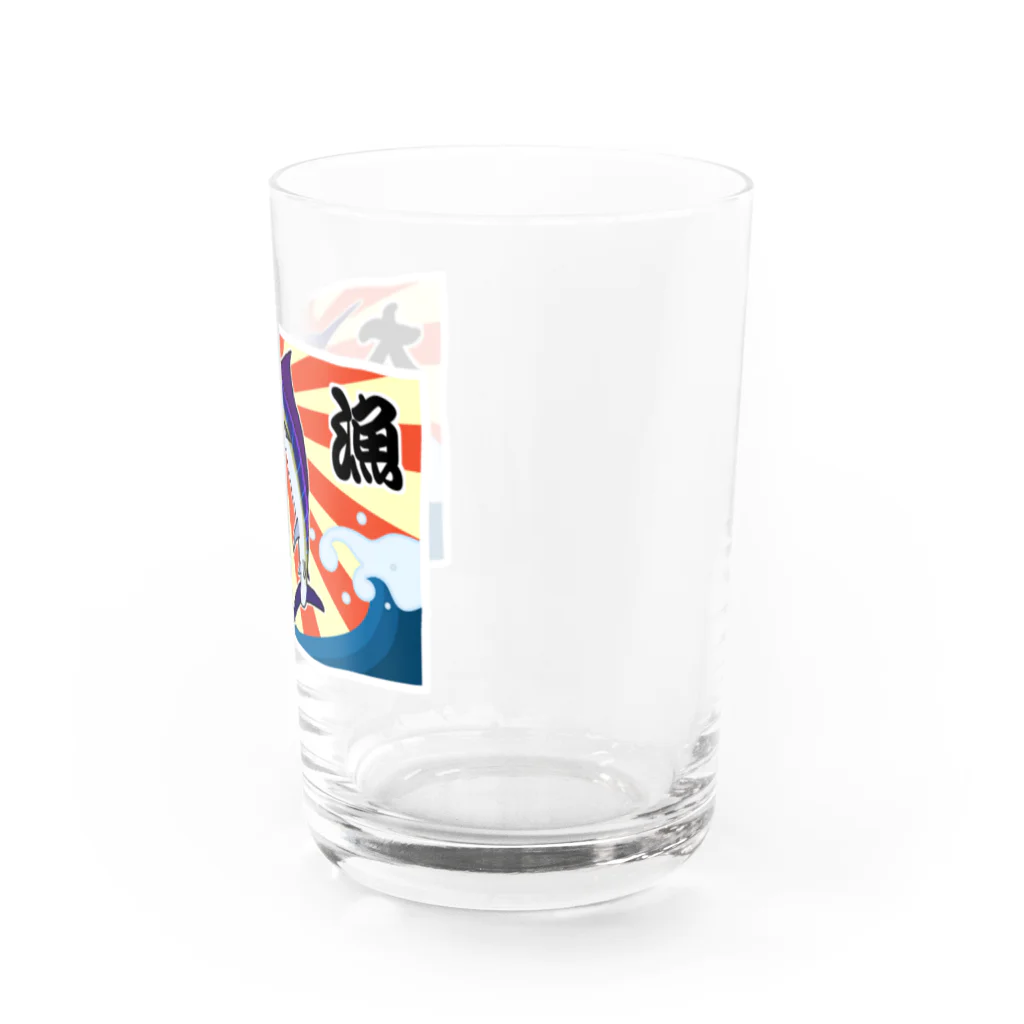脂身通信Ｚの【背面プリント】大漁旗♪カジキ♪220829 Water Glass :right