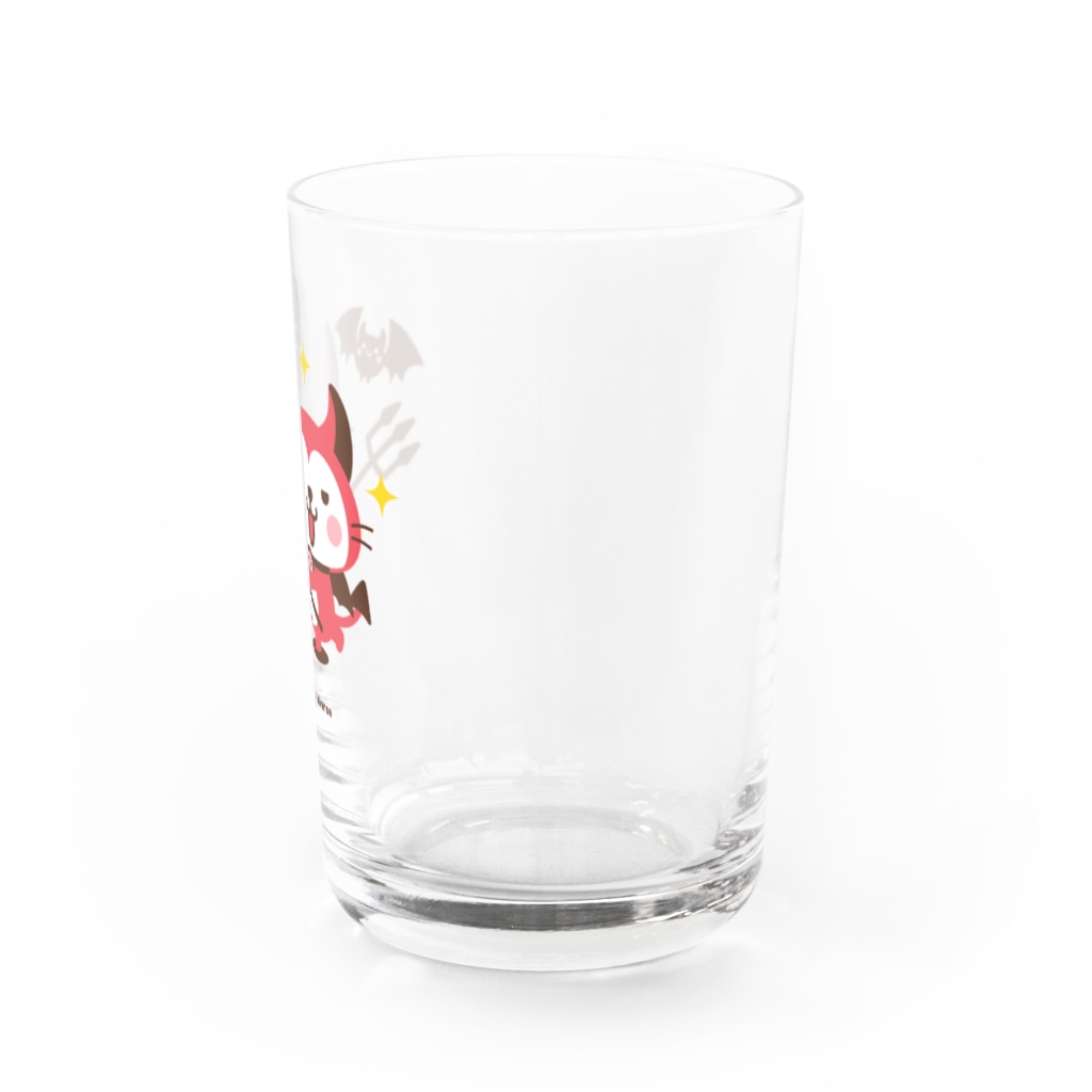 ミニマムユニヴァース@SUZURIのデビねこくんとコウモリさんグラス Water Glass :right