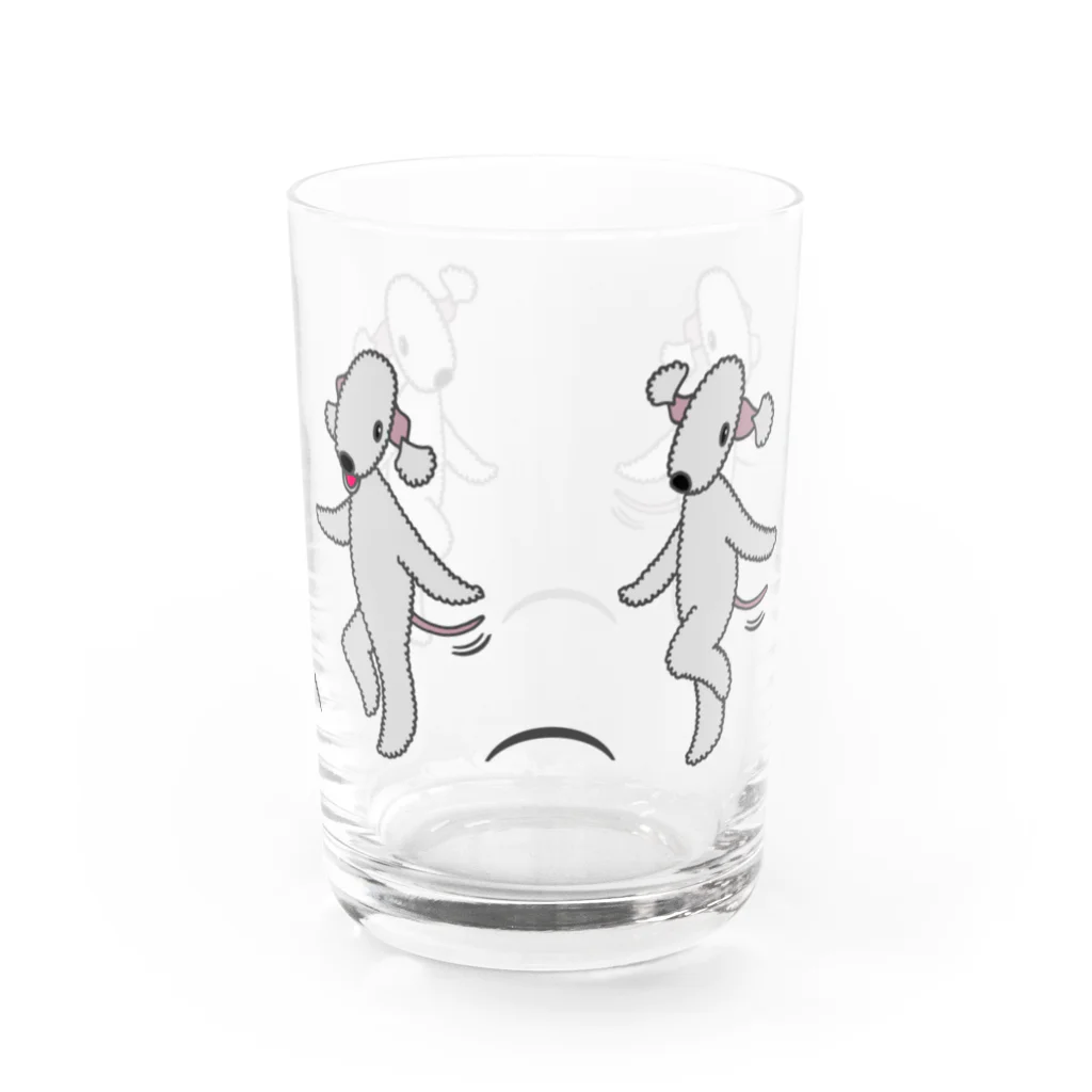 ベドリントンテリアのワホワホショップのスキップ(ブルーVer.) Water Glass :right