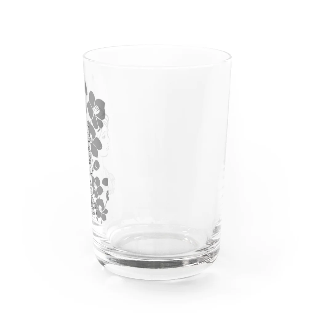 ki’s stampのWabisabiー椿(モノクロ) Water Glass :right