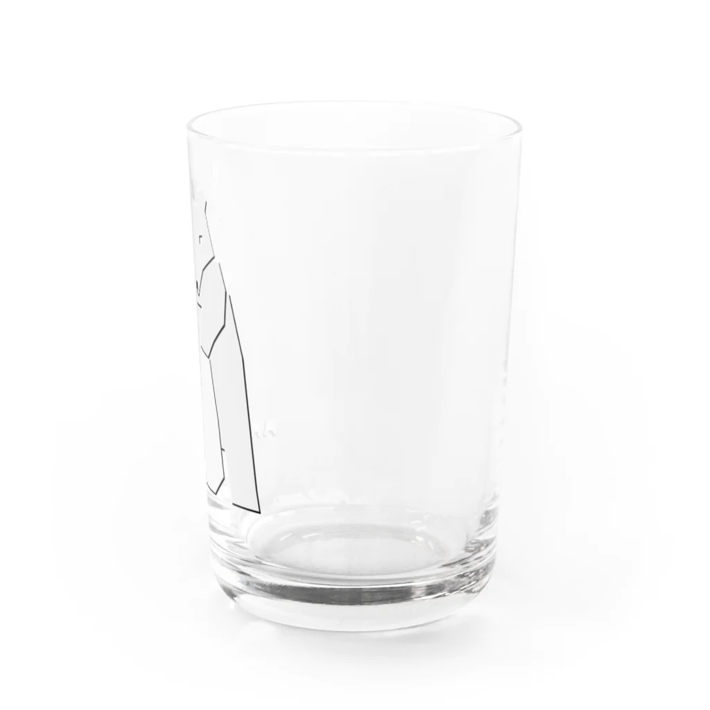 ARE（あれ）屋の熊の木彫り（白／岩に前足） Water Glass :right