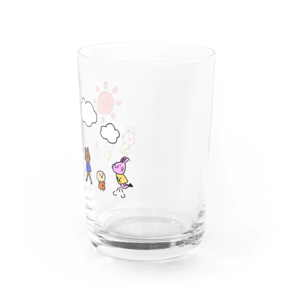 美脚うさぎをいっぱい製造の美脚うさぎとおさんぽ Water Glass :right