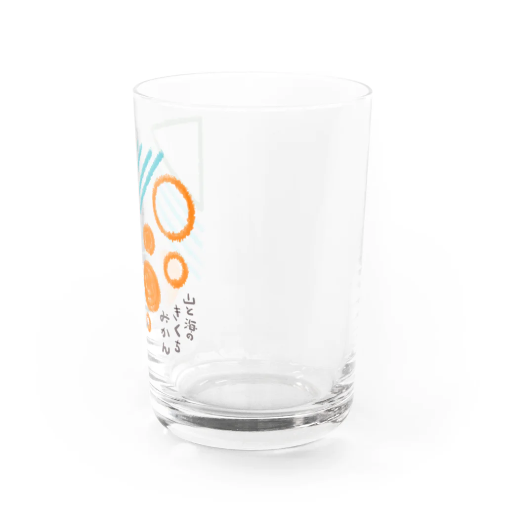 山と海のきくちみかんのしかくいロゴ Water Glass :right