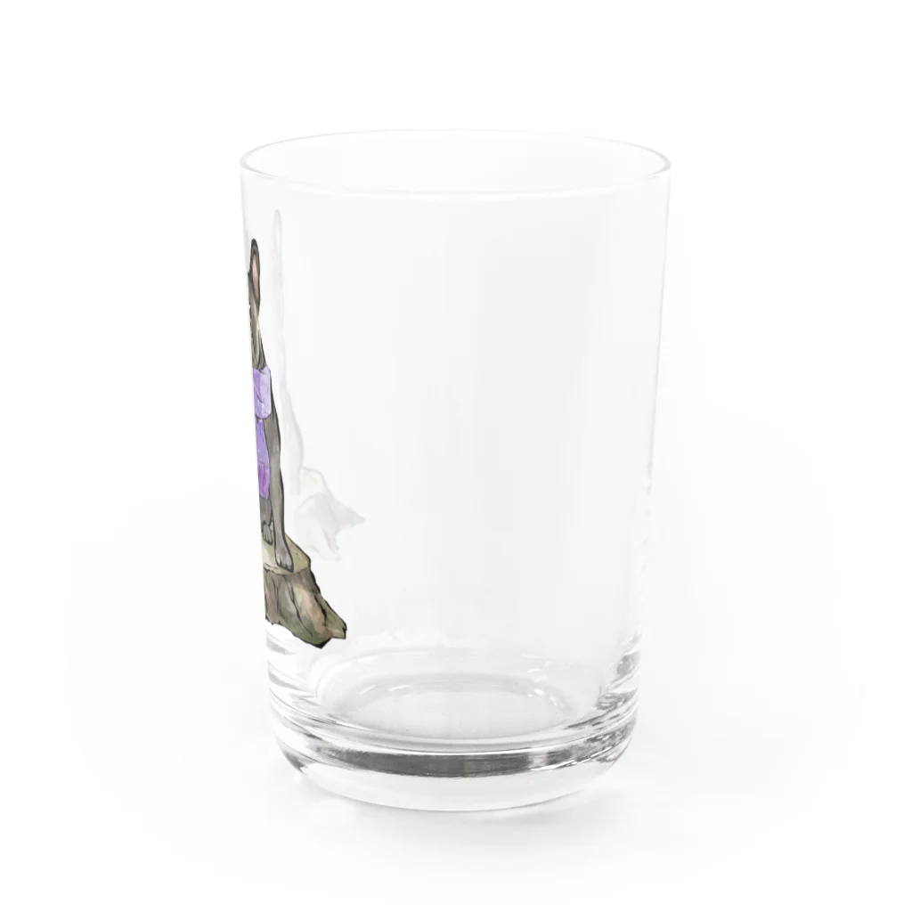 犬グッズの店しえるぶるーのマフラー犬　フレンチブルドッグ　ブリンドル Water Glass :right