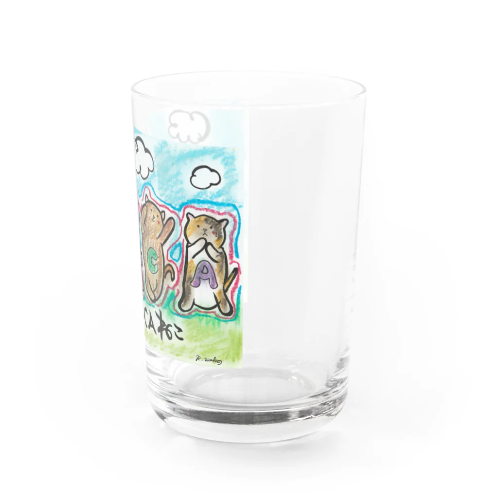 Happy Helper いぬたまの変化のないYMCAねこ Water Glass :right