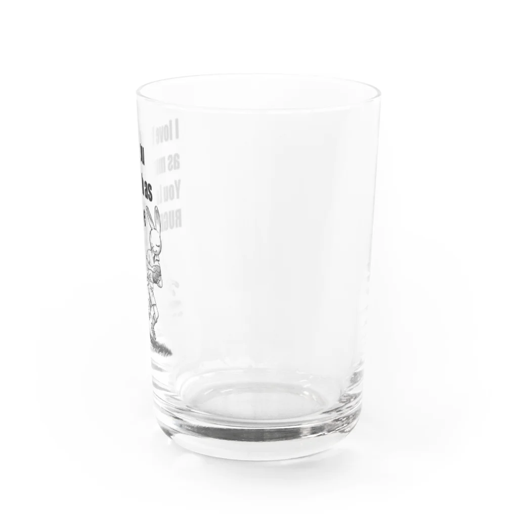 BeachBunnyのうさぎとねこ　ラグビーが好きなキミが好き Water Glass :right