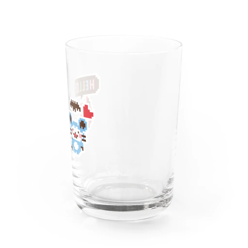 ミニマムユニヴァース@SUZURIのデビねこくんとデビねずちゃんドット絵 グラス Water Glass :right