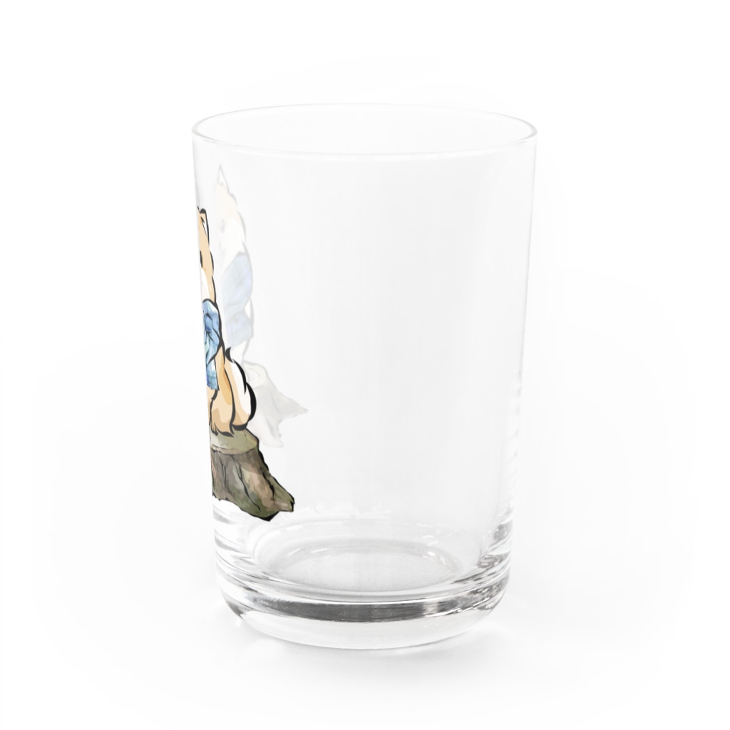犬グッズの店しえるぶるーのマフラー犬　ポメラニアン Water Glass :right