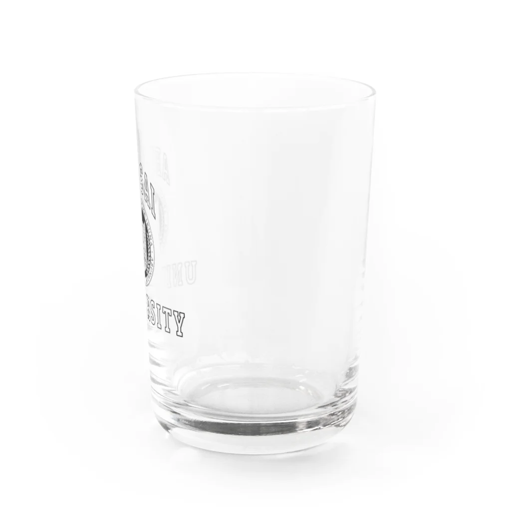 危ないグッズのABUSAI UNIV. 黒字 中抜 Water Glass :right