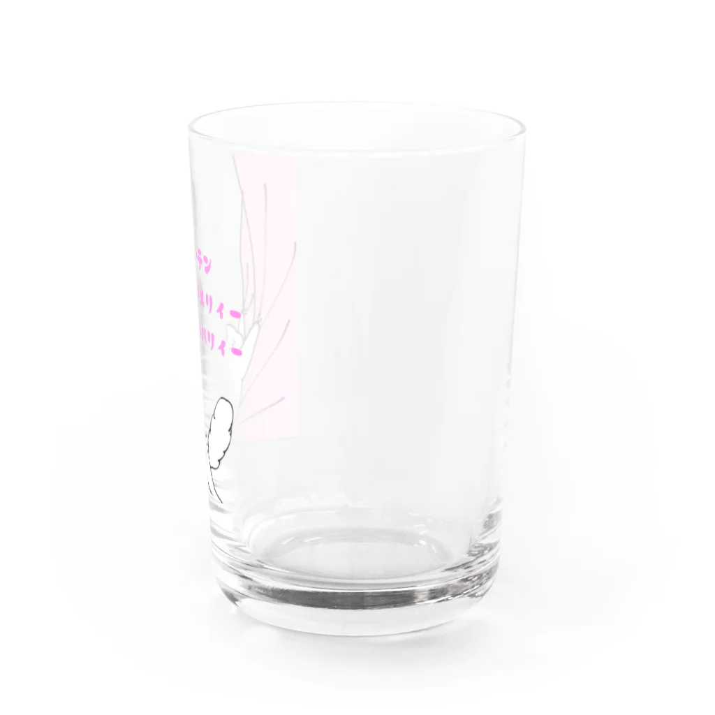 チョコミントのカーテンと猫 Water Glass :right