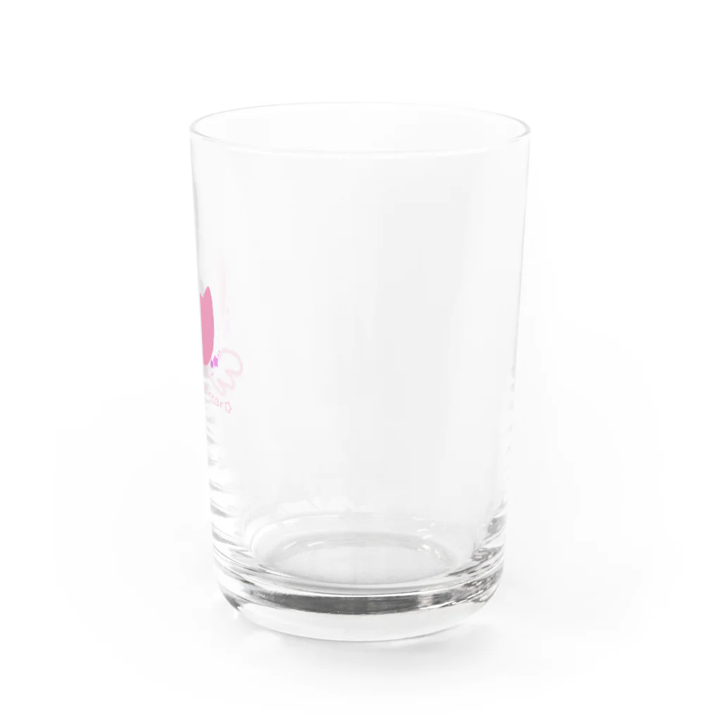 crystal star☆の猫に星と羽根 Water Glass :right