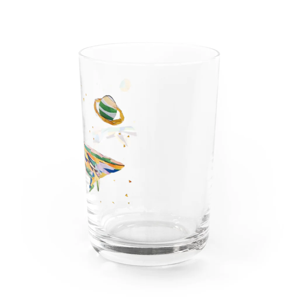 【全盲の絵描き】オバケのタムタムの【全盲の絵描き】colorful whale 背景なし Water Glass :right