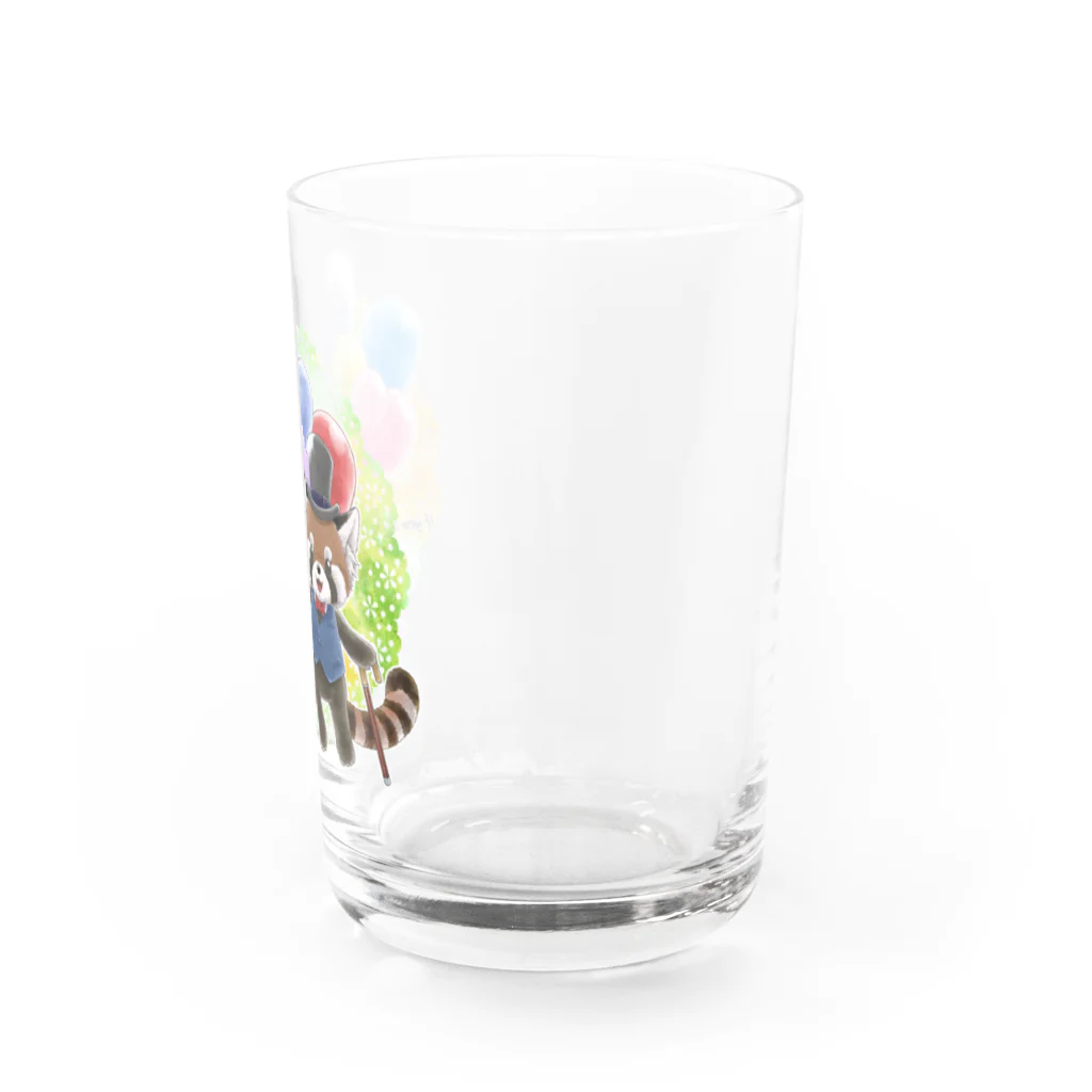 ゆたかの森の風船とレッサーパンダ Water Glass :right