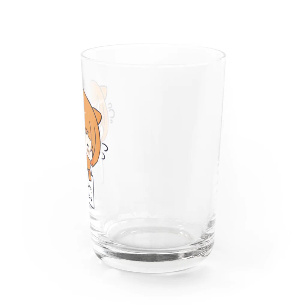 くろねこの懺悔看板を提げたうどんくん Water Glass :right