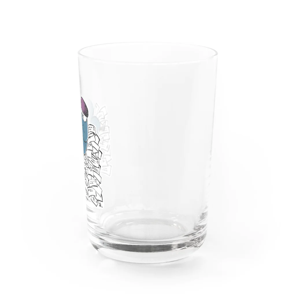 ポス山ポス夫の手紙の山とポス夫 Water Glass :right