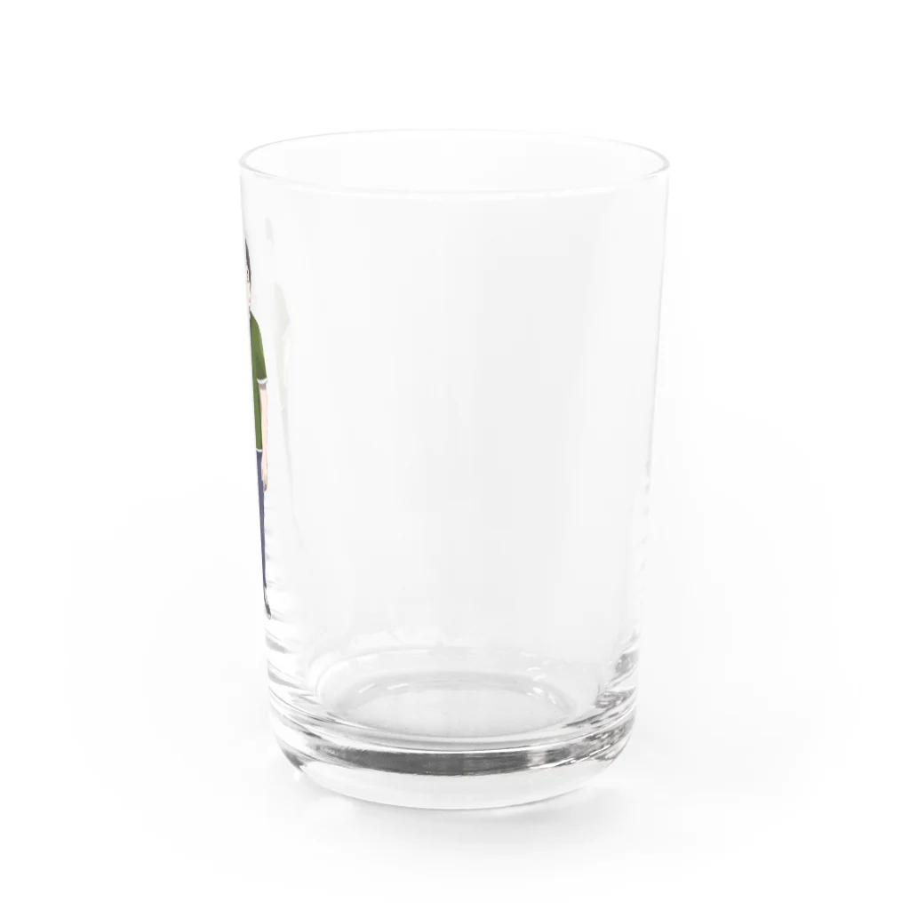 🐼ひきこまれパンダ🐼の普段着のひきこまれパンダ マスクなしver Water Glass :right