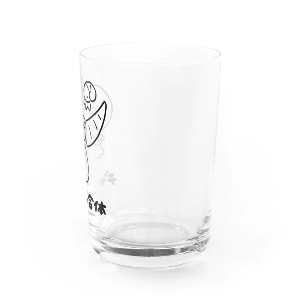 スタルケル🐸玩具系YouTuberのティラノとアンモ（黒線） Water Glass :right