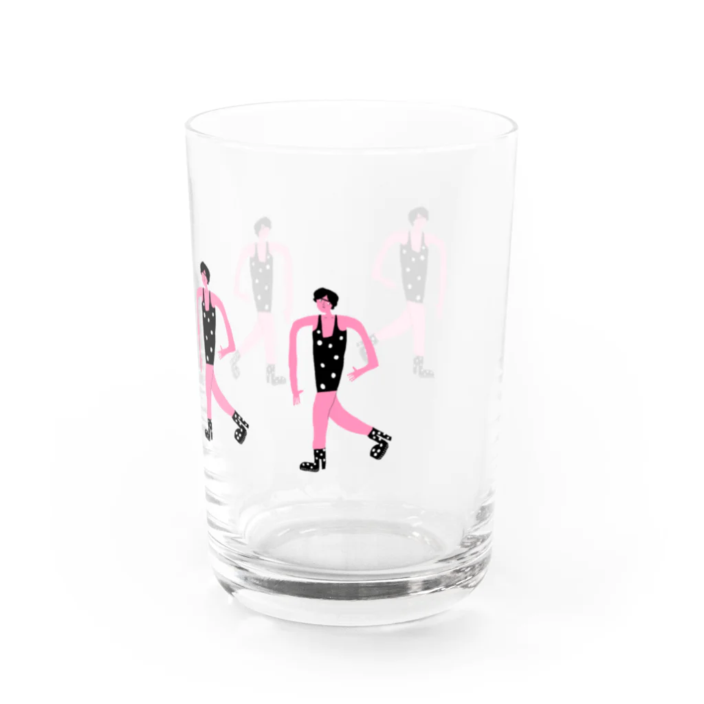 clareclaredoodleのwalking ladies water glass グラス右面