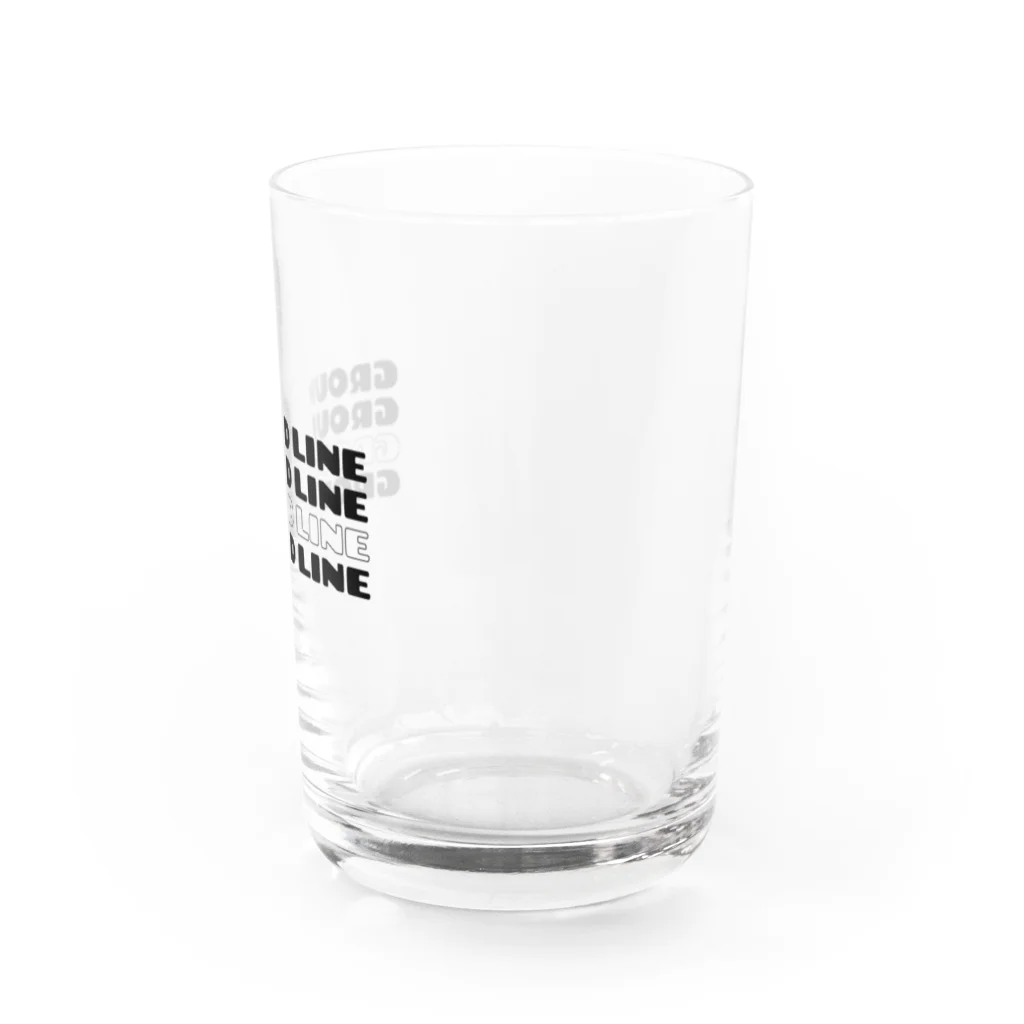  サッカー＠GROUND LINEのGROUNDLINEロゴ Water Glass :right