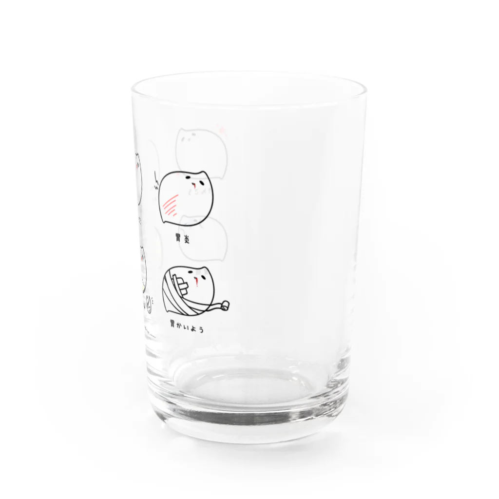 もやしWORKSの胃痛くん【体調いろいろver】 Water Glass :right