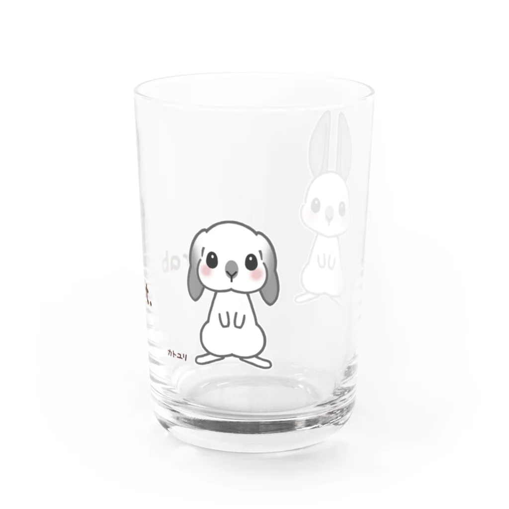 カトユリのちょいグレーうさぎ Water Glass :right