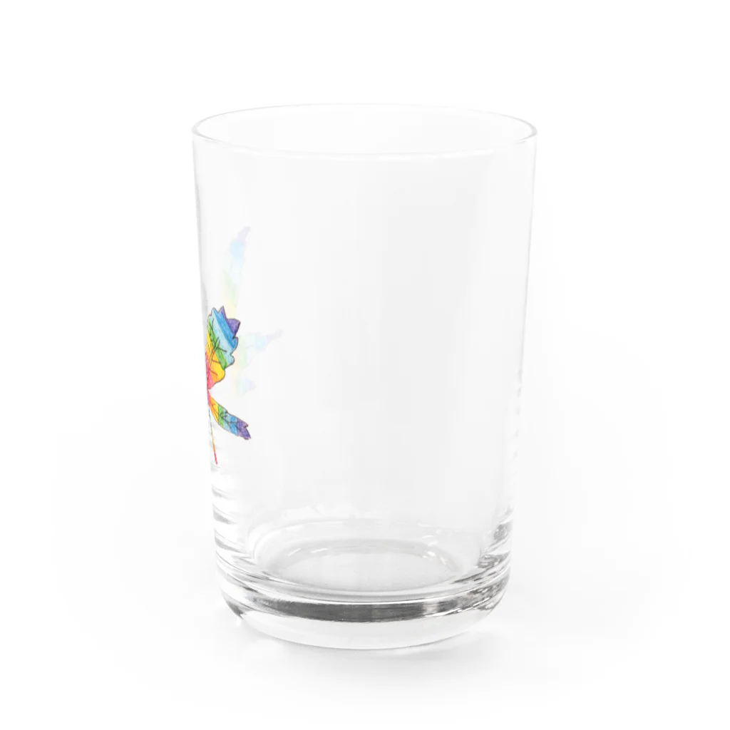 NANASHOPの虹色のもみじ(レインボーメープルリーフ) Water Glass :right