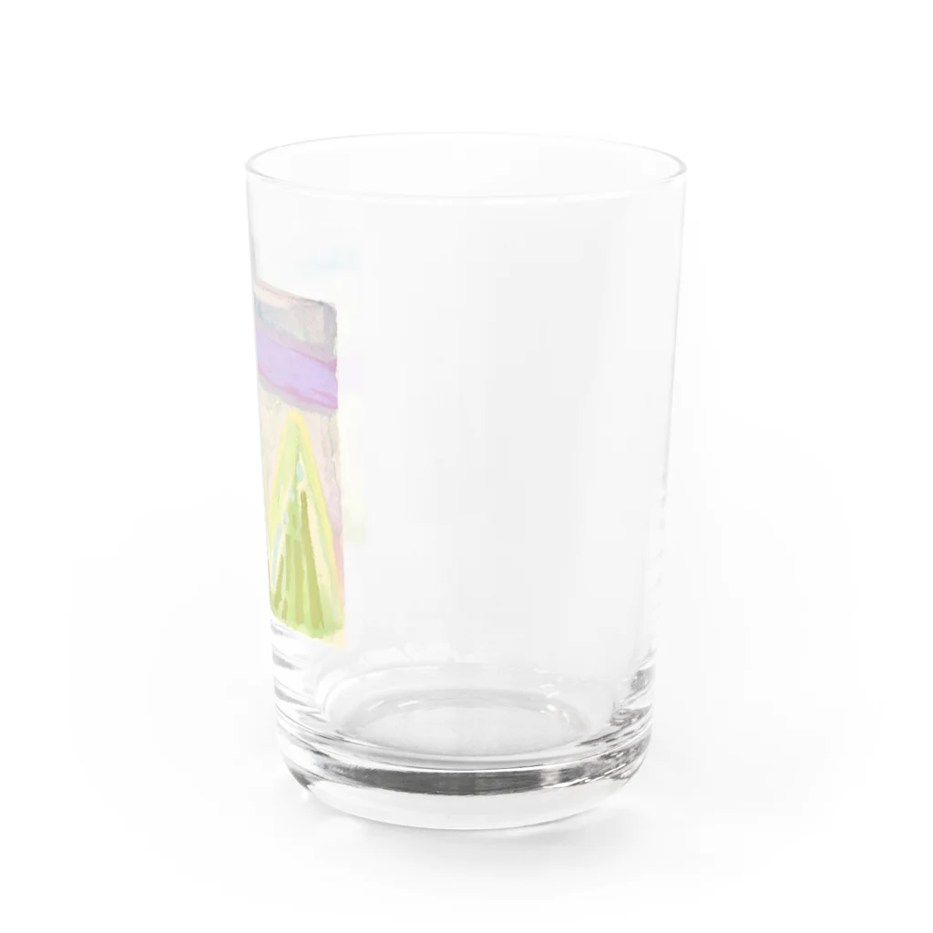 家の中の蛙 SUZURI店／森本の緩やかと穏やかは違う（正方形） Water Glass :right