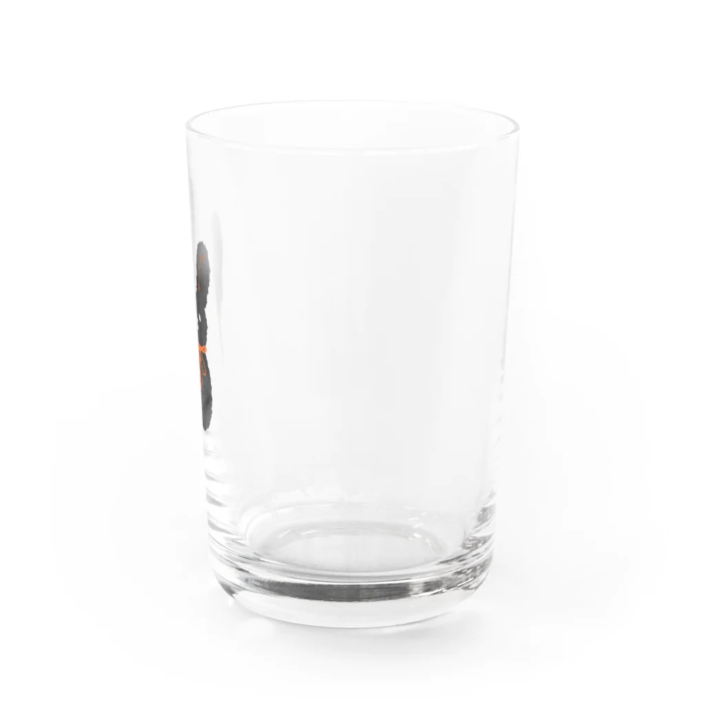 パンダラボの黒うさぎくんオレンジリボンつき Water Glass :right