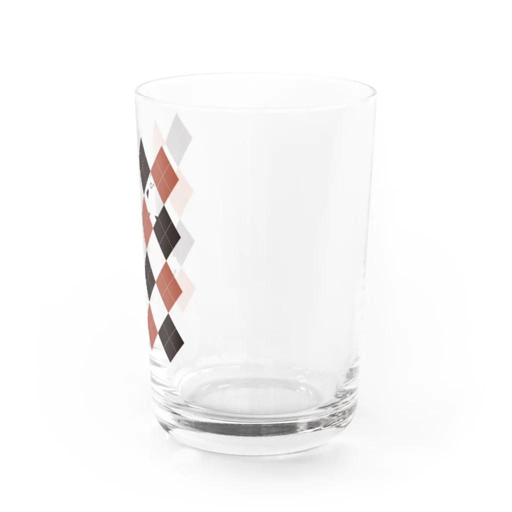 WKのミュージアムショップの左ヒラメに右カレイなアーガイル Water Glass :right