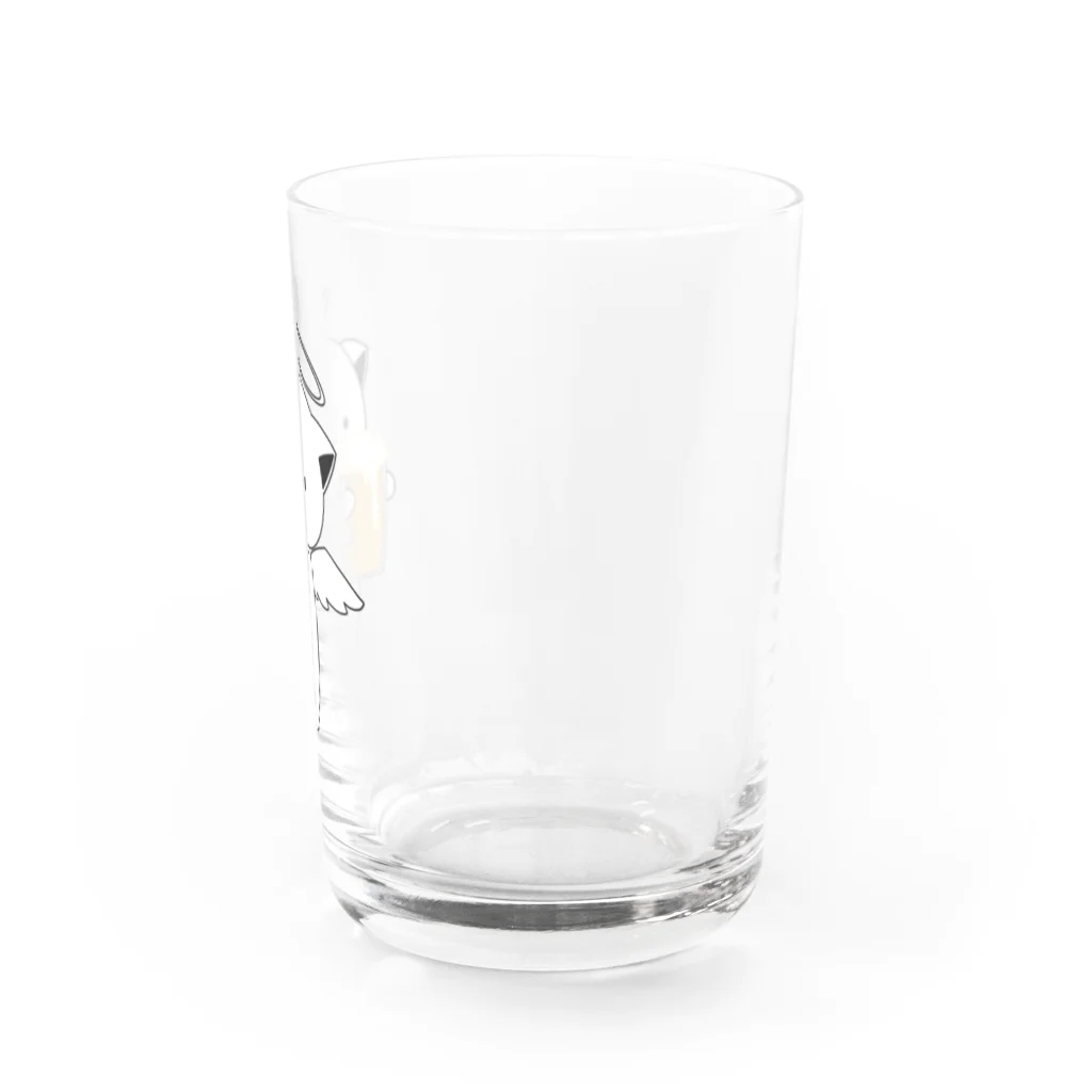 MochiMochi SHOPの白猫天使こむぎちゃん（ビール） Water Glass :right