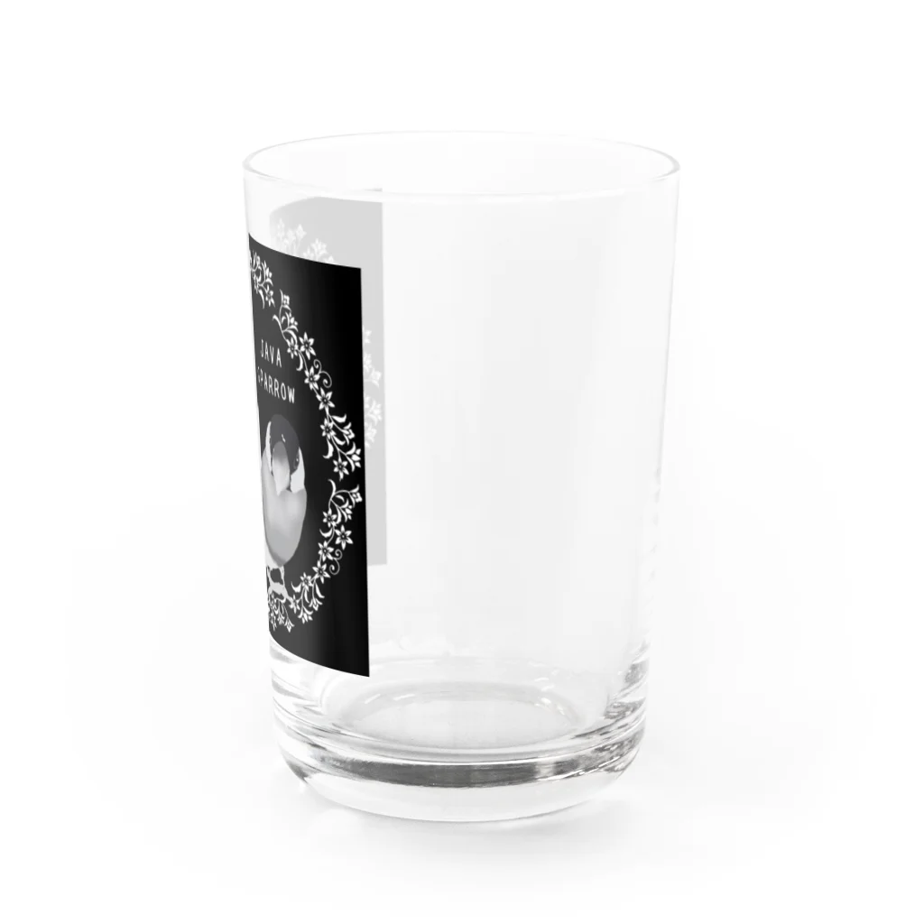 KINAKOLab@SUZURIのモノクロ文鳥さん Water Glass :right