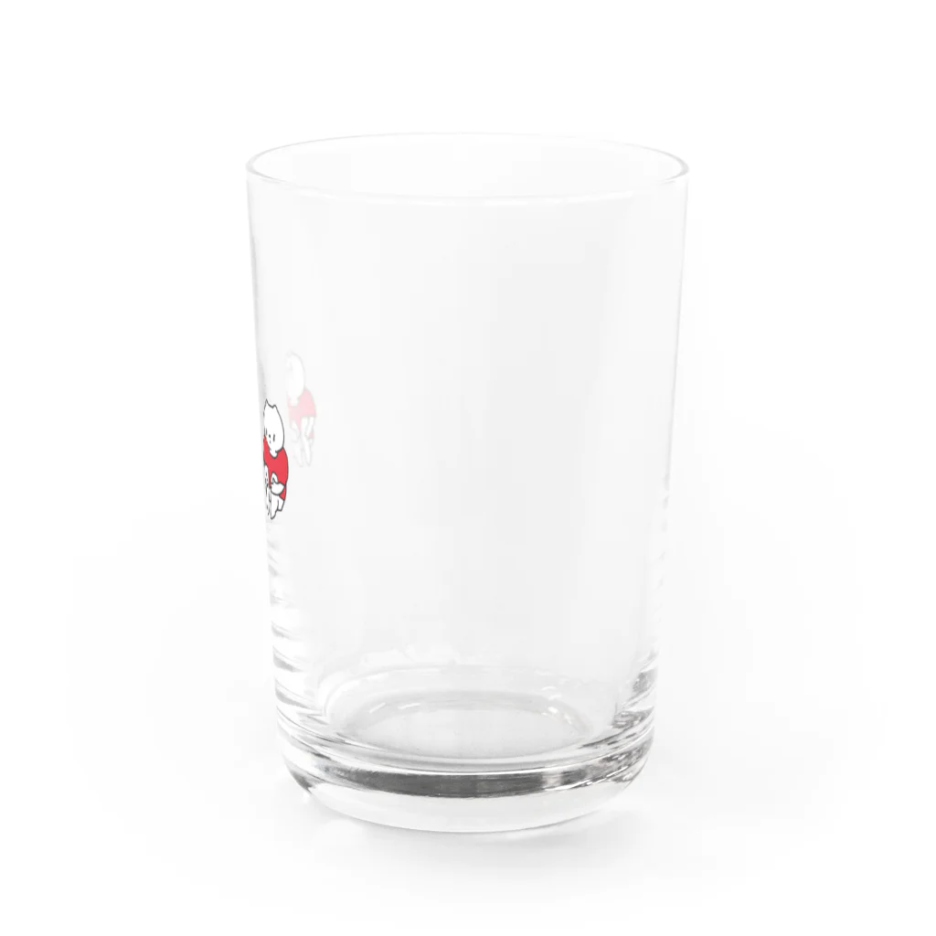 路地裏のくま×くま(赤Tシャツ) Water Glass :right