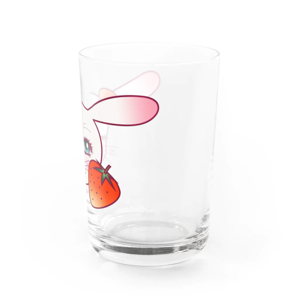 Rabbitflowerの♥らびこ♥イチゴデザイン Water Glass :right