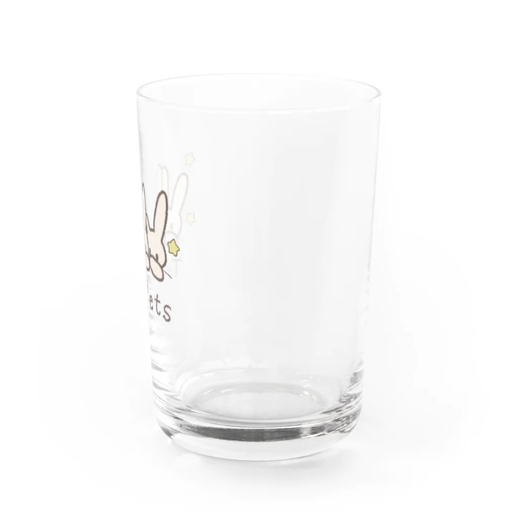 多胎児応援し隊の3つ子うさぎ Water Glass :right