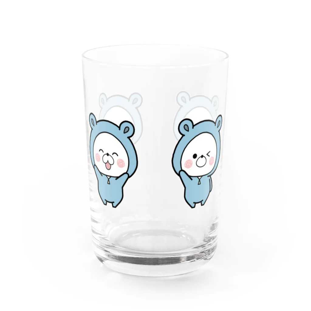 くまぽこSUZURI店のくまぽこ４ポーズ Water Glass :right