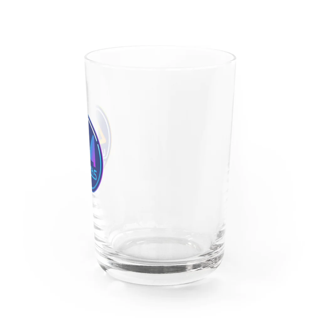 44works（よんよんわーくす）の遊び場のよんよん丸ロゴ（ネイビー） Water Glass :right