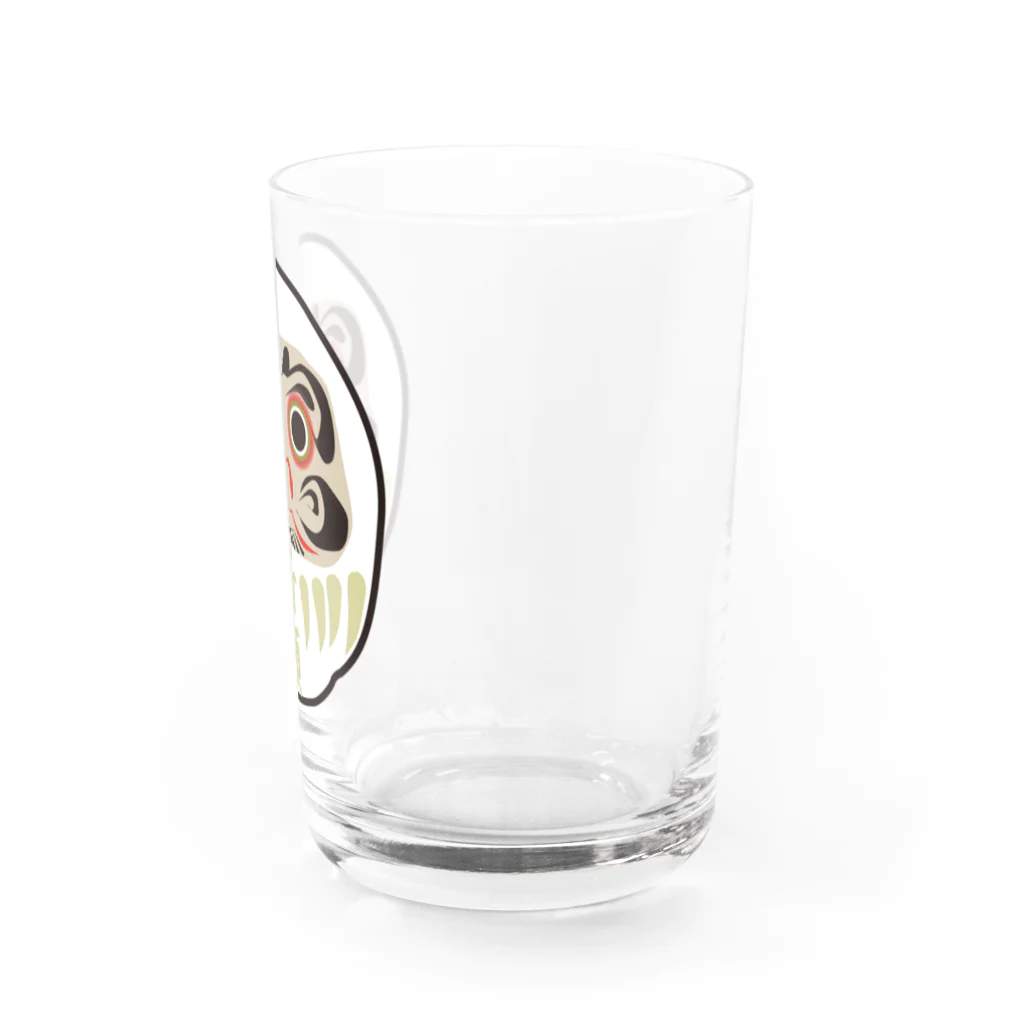 funny-boneの［白］だるま 目標達成 達磨 Water Glass :right