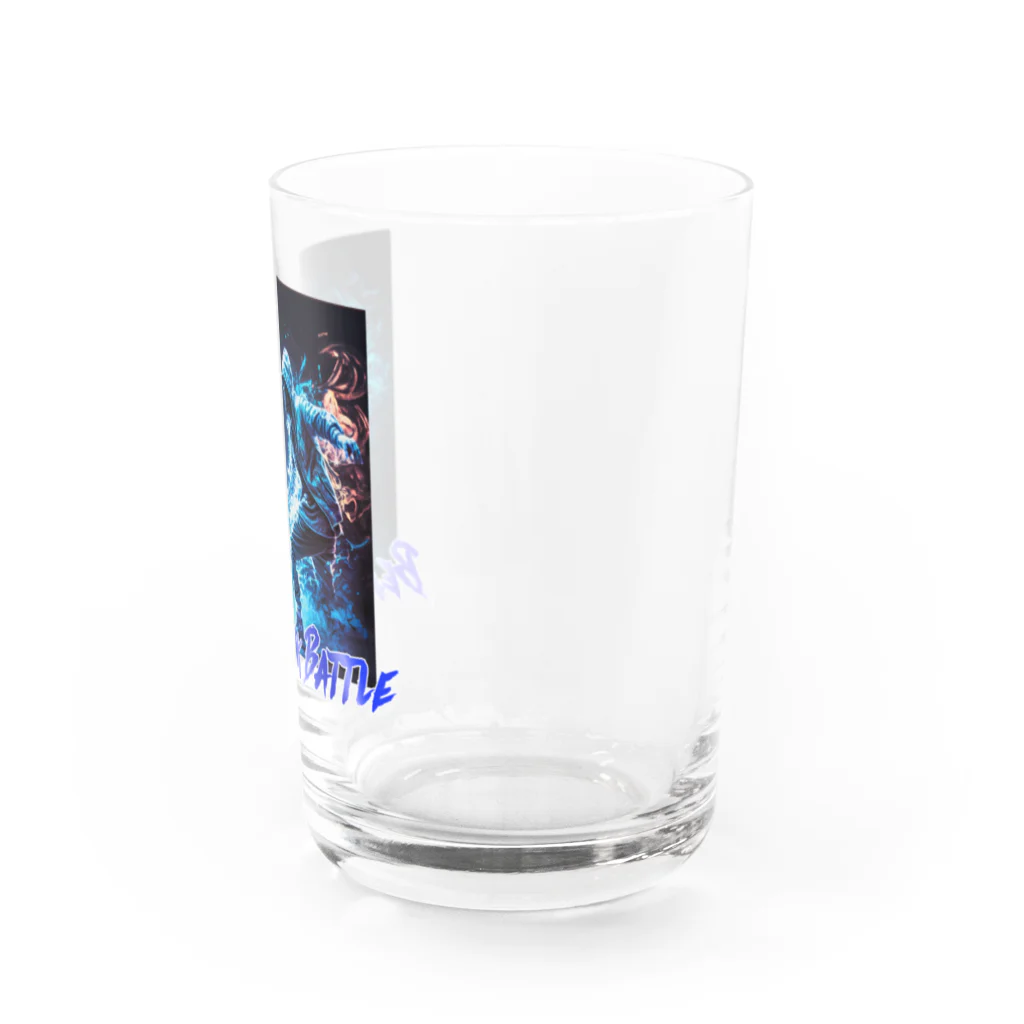 RATELの繊細なタッチで軽快なネオンブルーのヒップホップダンスバトルデザイン Water Glass :right