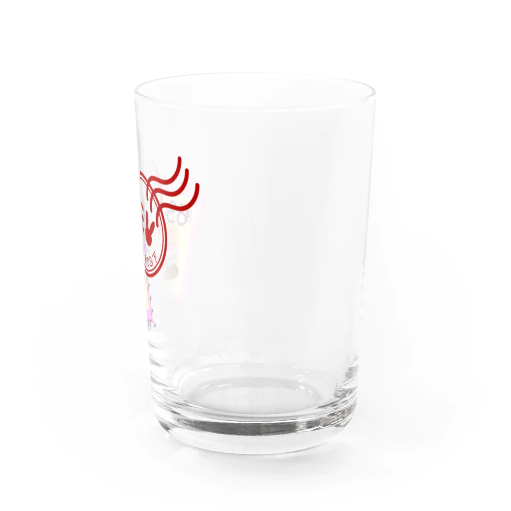 Rabbitflowerのうさ切手（ピンク） Water Glass :right