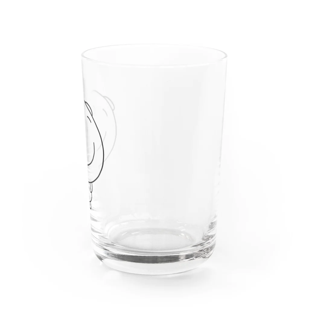 nijishokuninのなかいさんちのぶた(ありがとう)黒 Water Glass :right