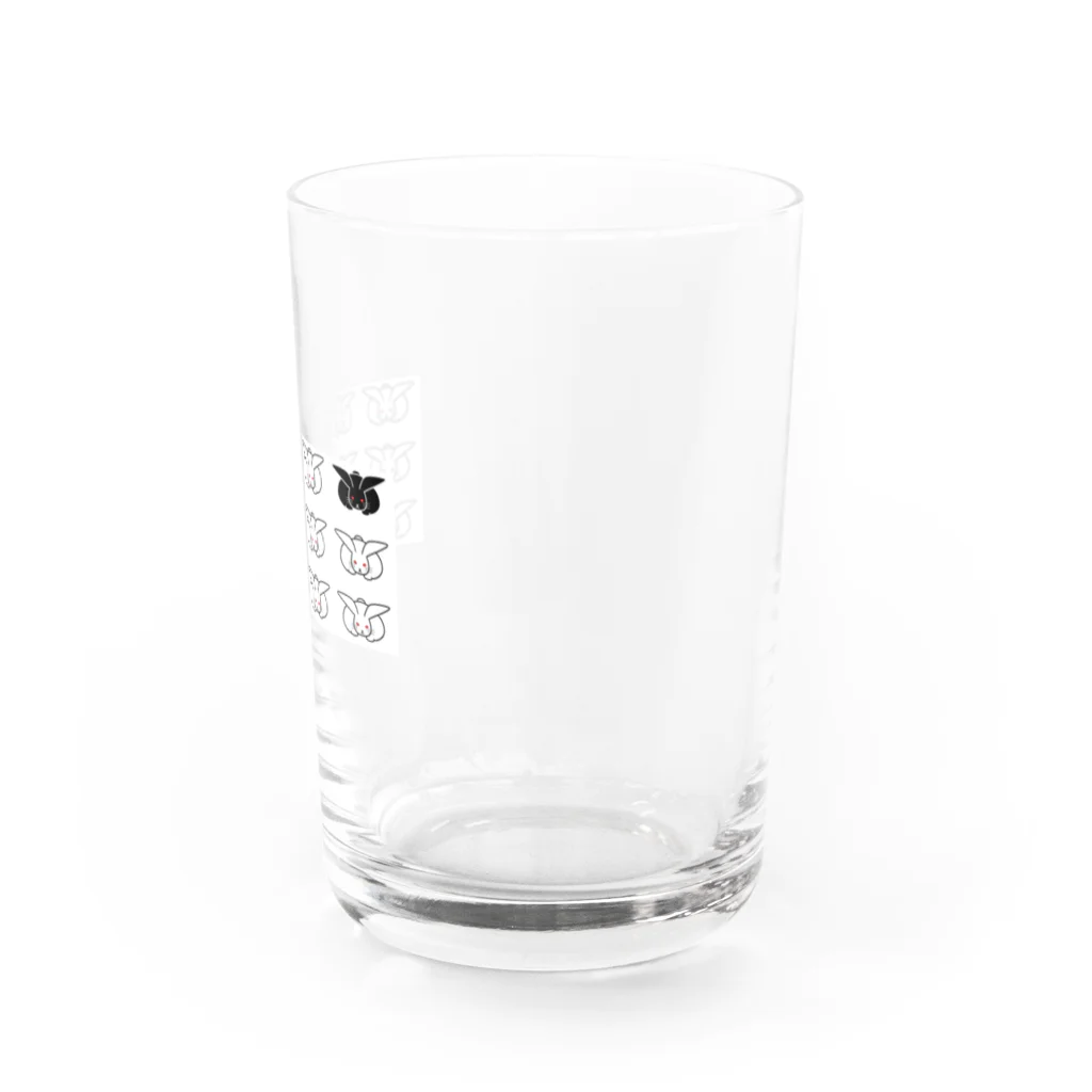 うさぎ屋の白黒まむきうさぎ Water Glass :right