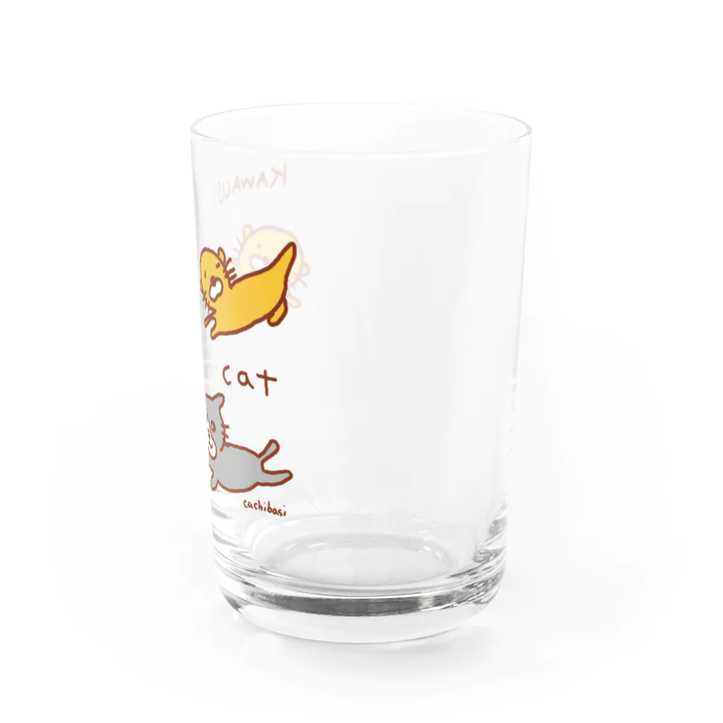 ネコのうーたんになりたいくちばしショップのかわうそキャットグラスかわいい Water Glass :right