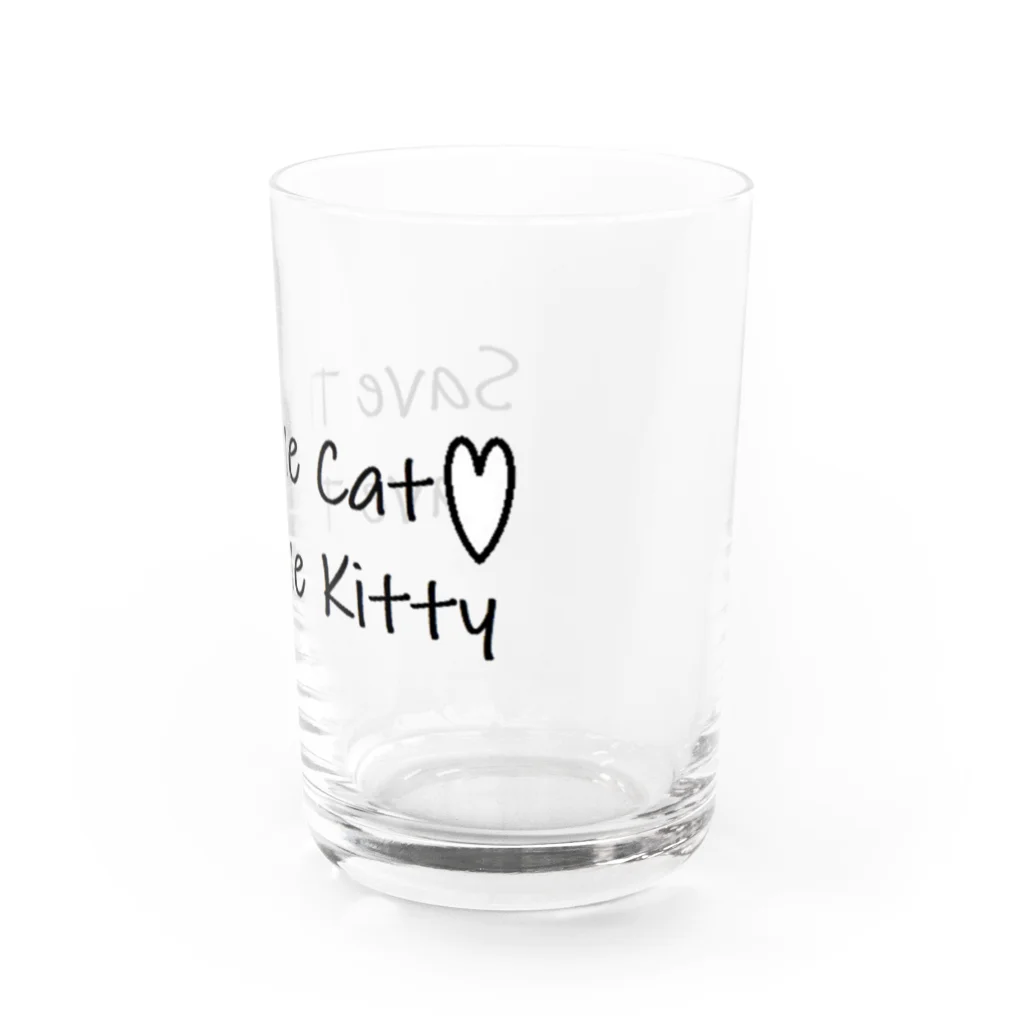 mixethnicjamamaneseの保護猫お助け big logo Water Glass :right