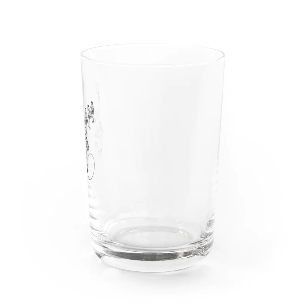 空想画学販売所の猫のテニスプレイヤー　サーブ！ Water Glass :right