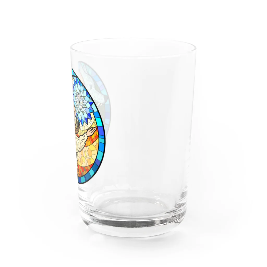 梅井ゆえ🌸さきがけ堂の「光る魔物」ステンドグラス風イラスト Water Glass :right