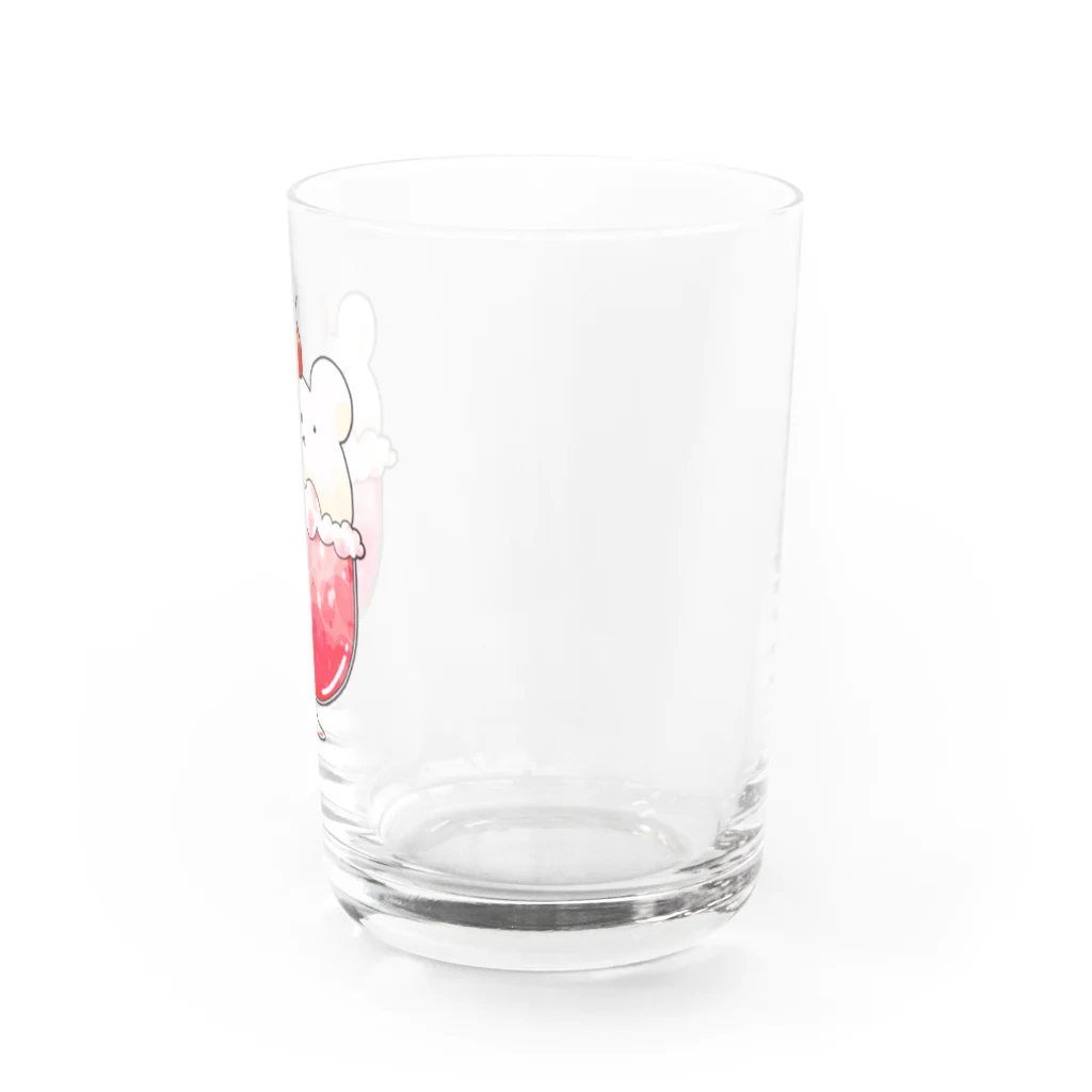 pecori ぺこりのしろくまのクリームソーダ いちご味 Water Glass :right